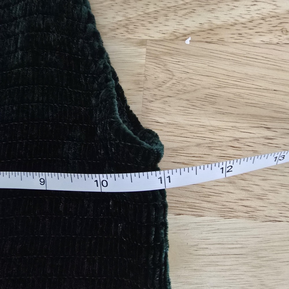 Hill House Home Dress Womens XS Green‎ The Nap Dress Velvet Ruffle Smocked Midi - Picture 6 of 13
